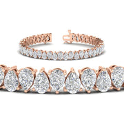 18 Ct Pear Cut Basket Tennis Bracelet